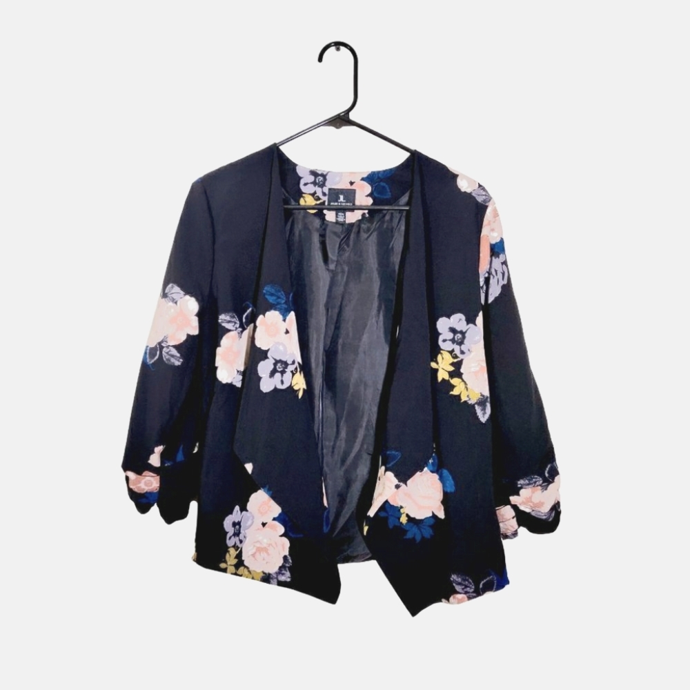 Jules & Leopold | Floral Blazer Black + Pink